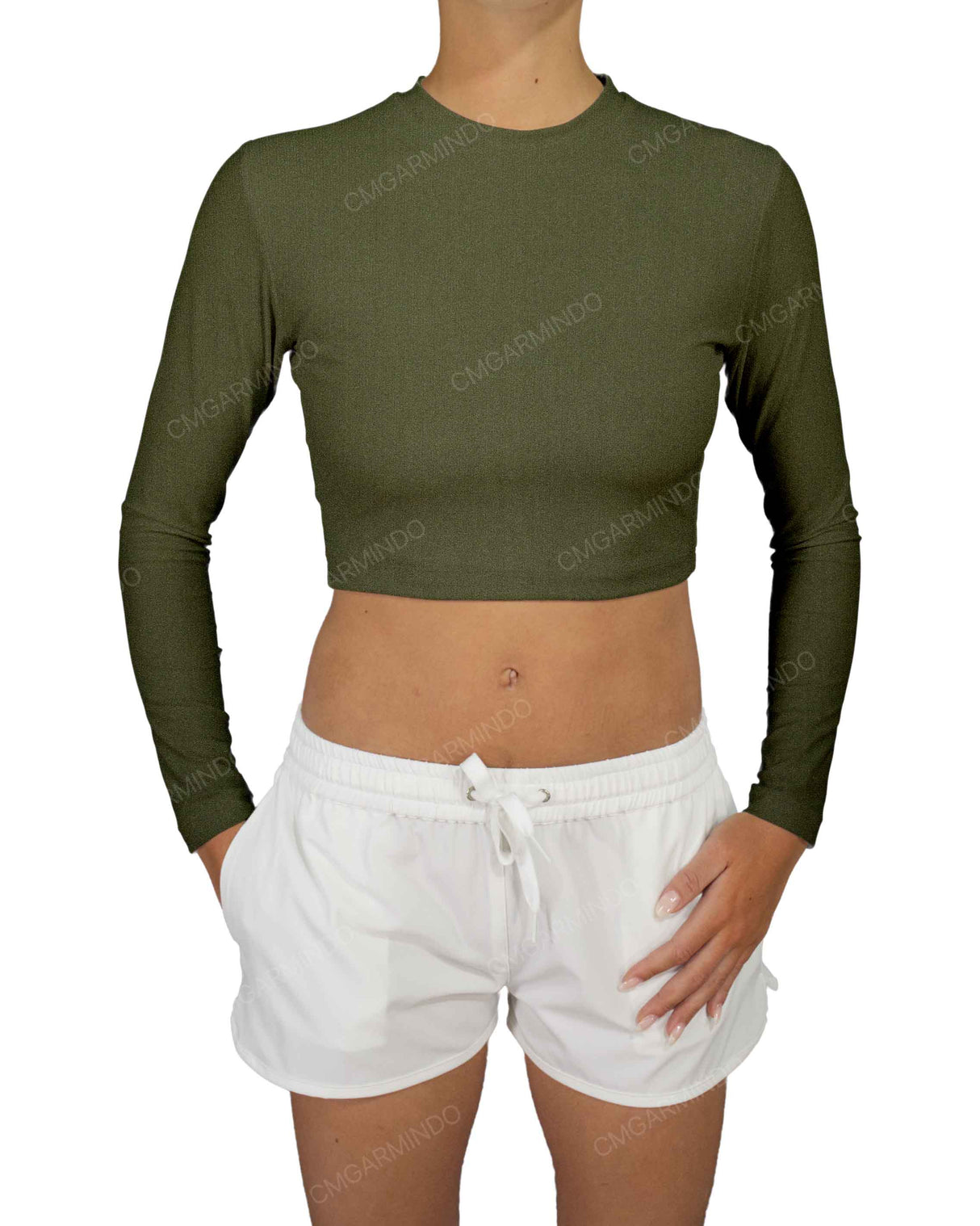 Long Sleeve Crop Rashguard Top