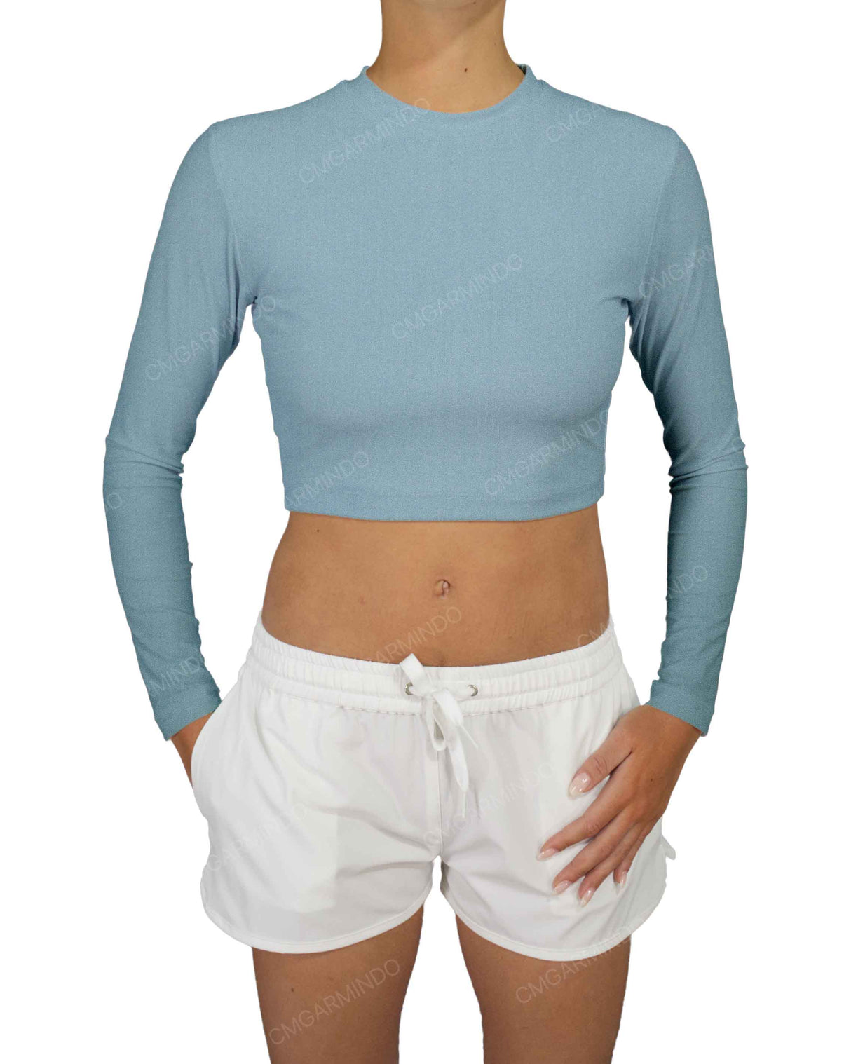 Long Sleeve Crop Rashguard Top