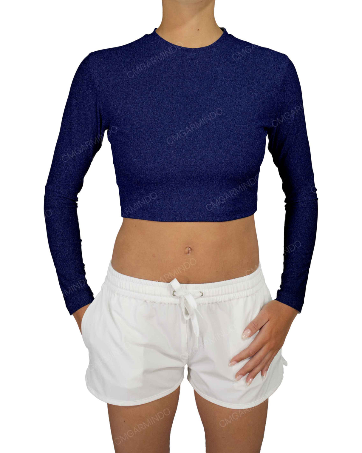 Long Sleeve Crop Rashguard Top