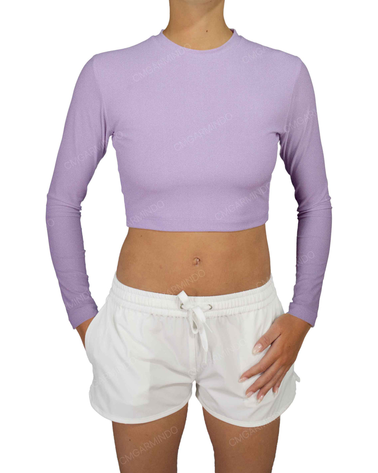 Long Sleeve Crop Rashguard Top