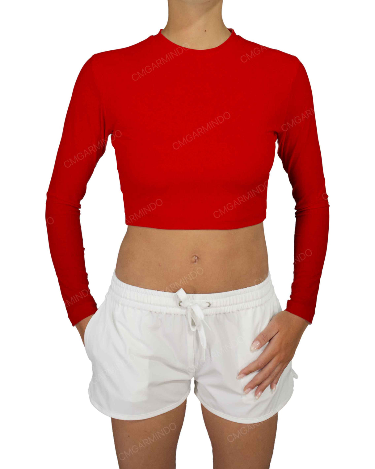 Long Sleeve Crop Rashguard Top