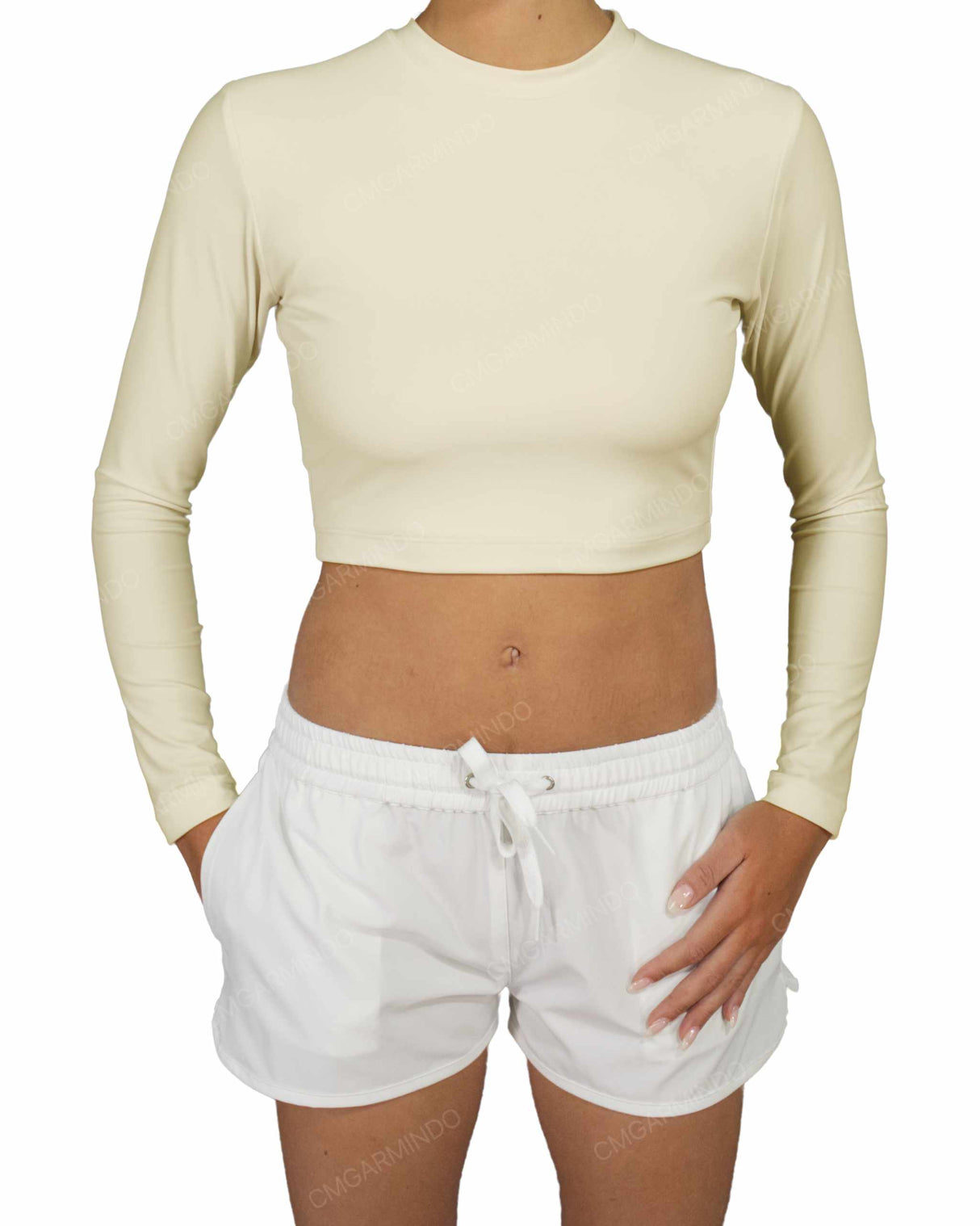 Long Sleeve Crop Rashguard Top