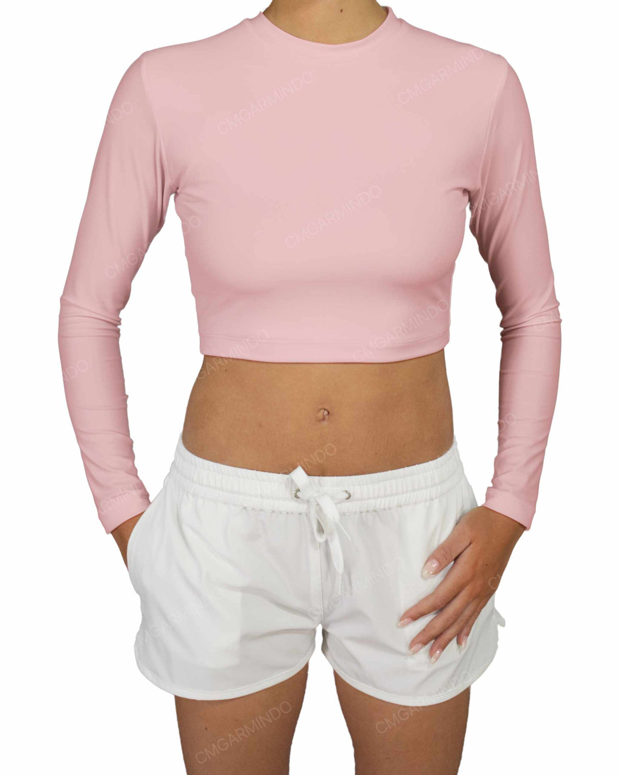 Long Sleeve Crop Rashguard Top