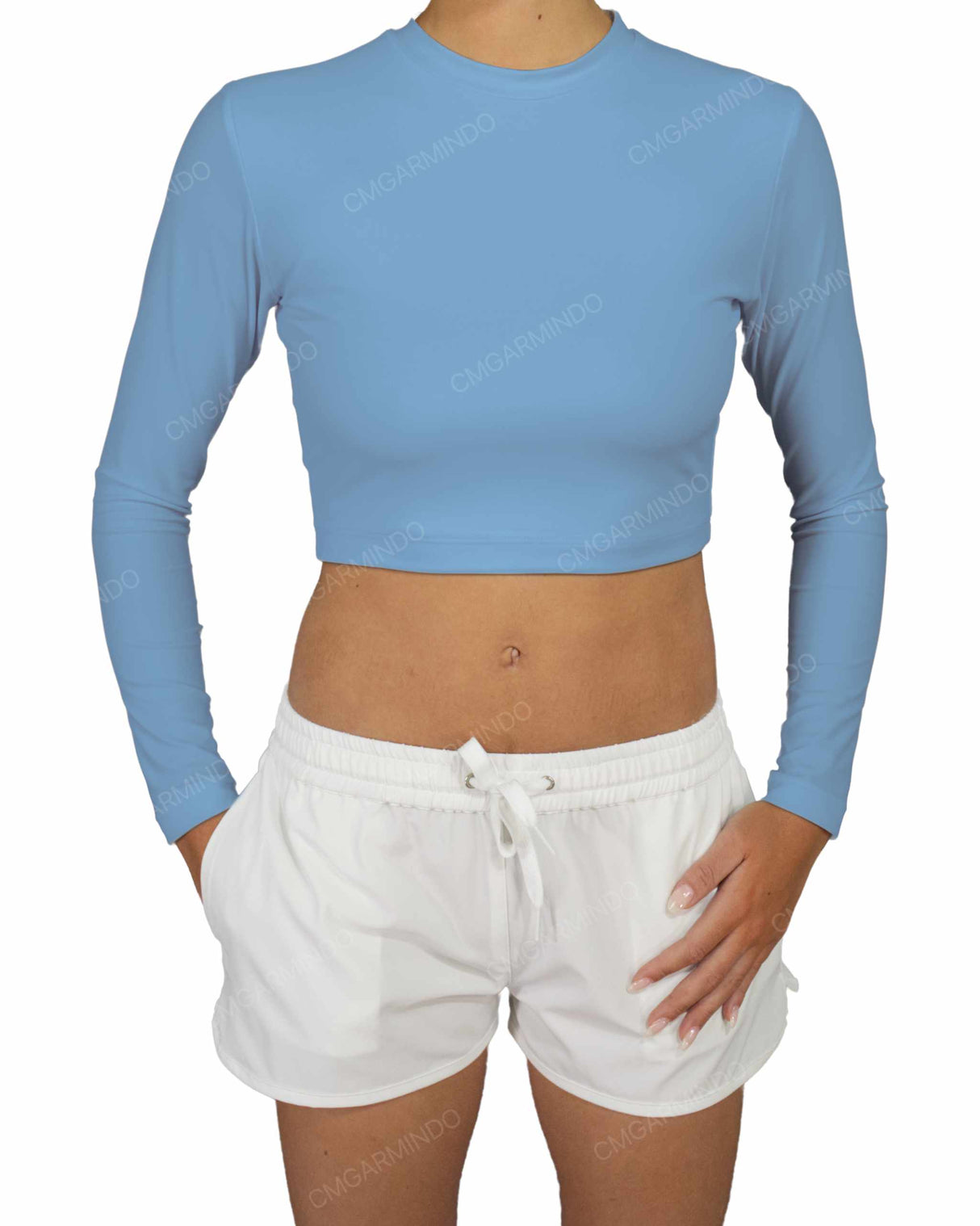 Long Sleeve Crop Rashguard Top