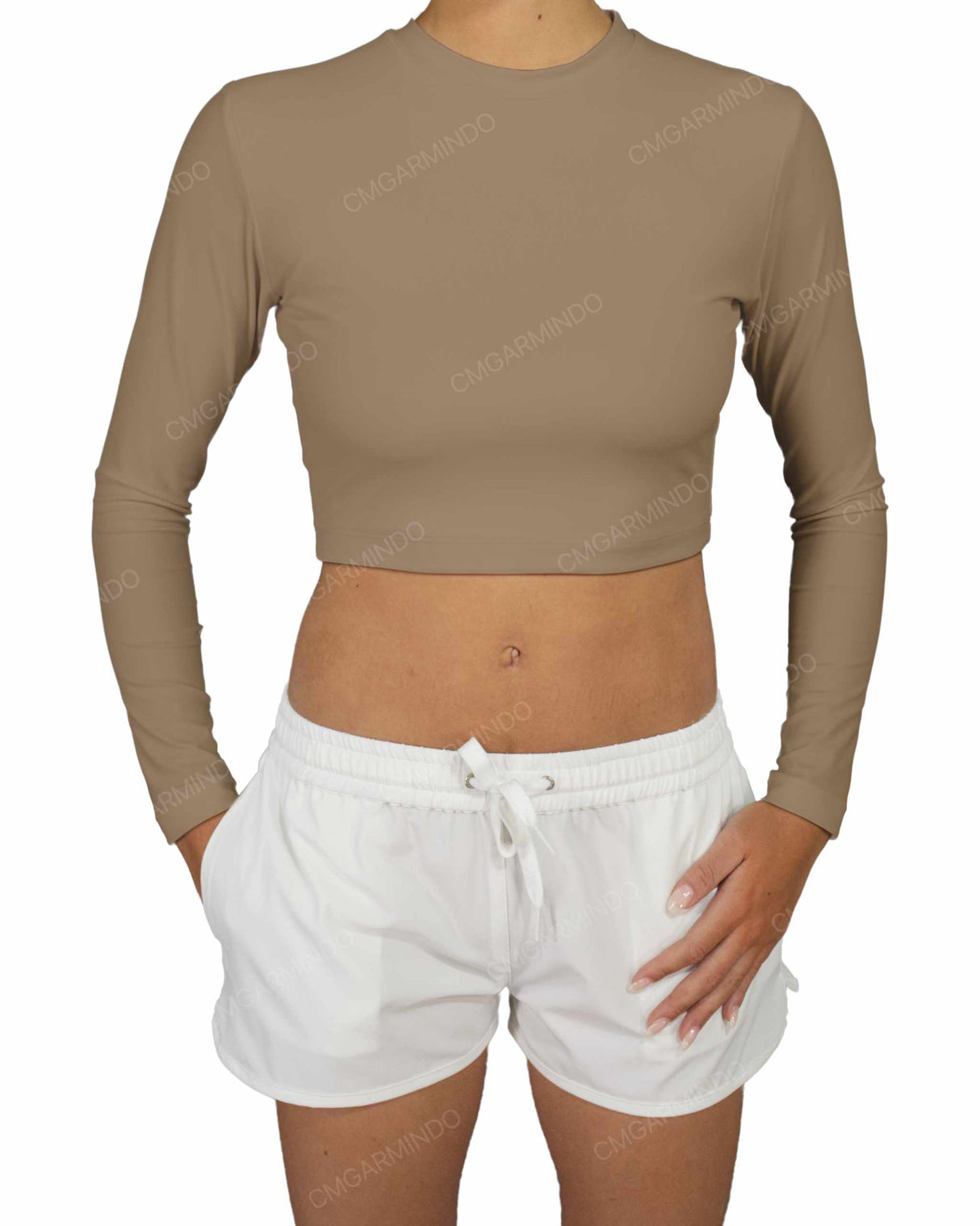 Long Sleeve Crop Rashguard Top