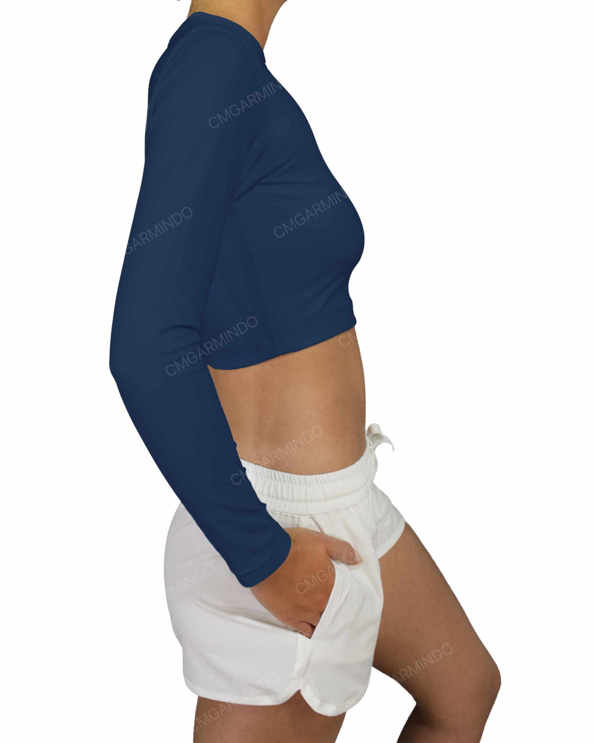 Long Sleeve Crop Rashguard Top