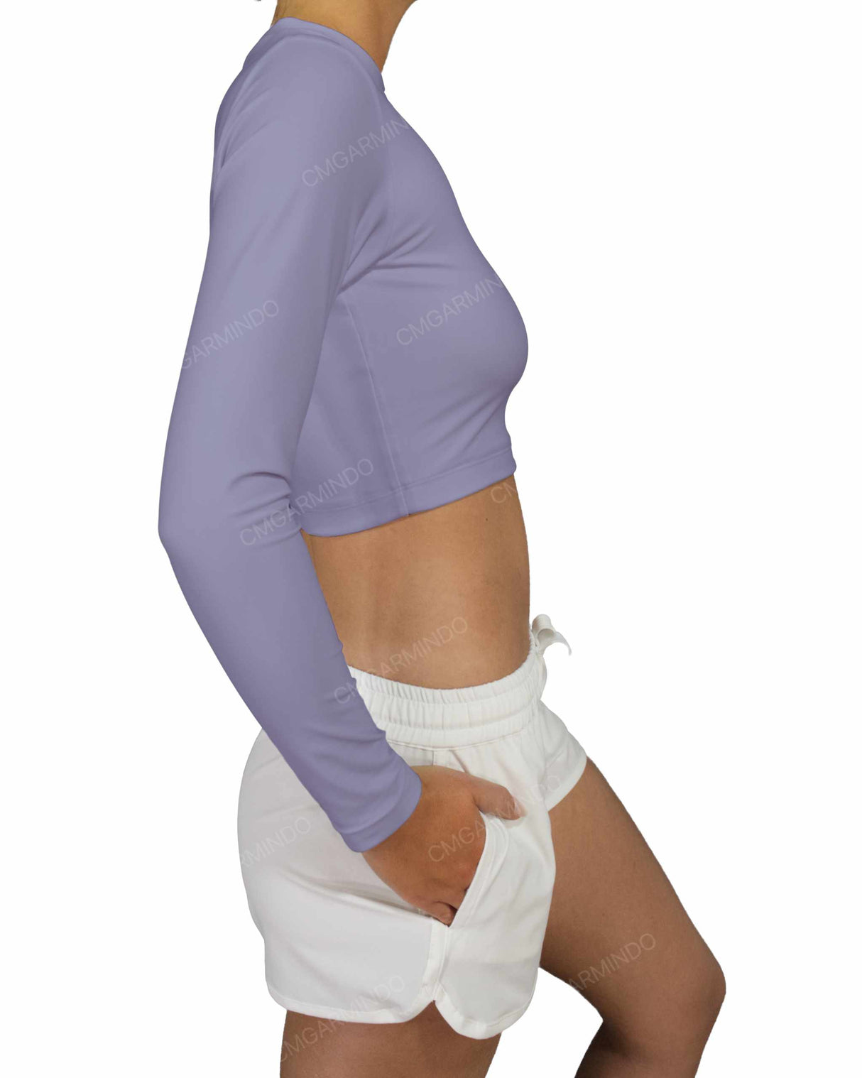 Long Sleeve Crop Rashguard Top