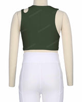 Sleeveless Shoulder Cut Out Top