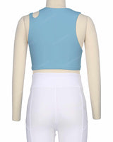 Sleeveless Shoulder Cut Out Top