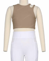 Sleeveless Shoulder Cut Out Top