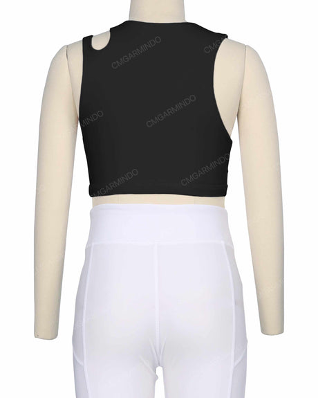 Sleeveless Shoulder Cut Out Top