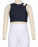 Sleeveless Shoulder Cut Out Top