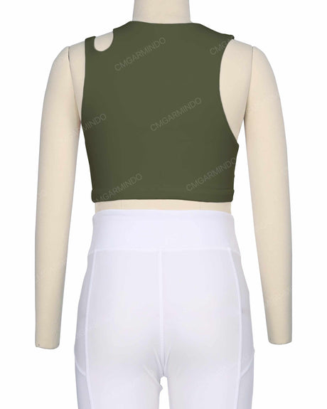 Sleeveless Shoulder Cut Out Top