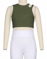 Sleeveless Shoulder Cut Out Top