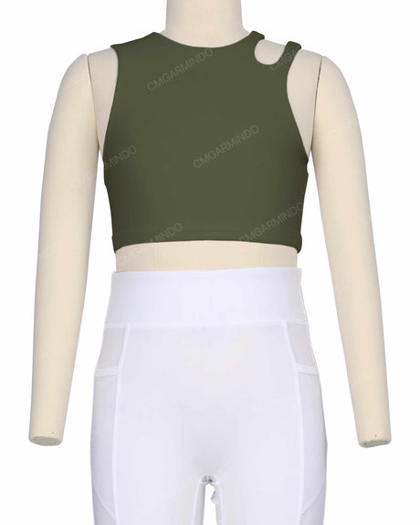 Sleeveless Shoulder Cut Out Top