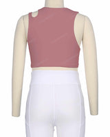 Sleeveless Shoulder Cut Out Top