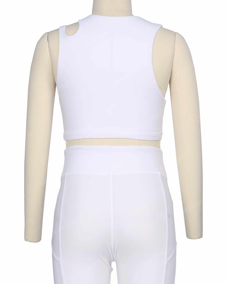 Sleeveless Shoulder Cut Out Top