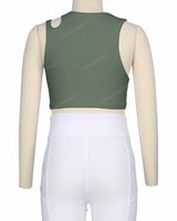 Sleeveless Shoulder Cut Out Top