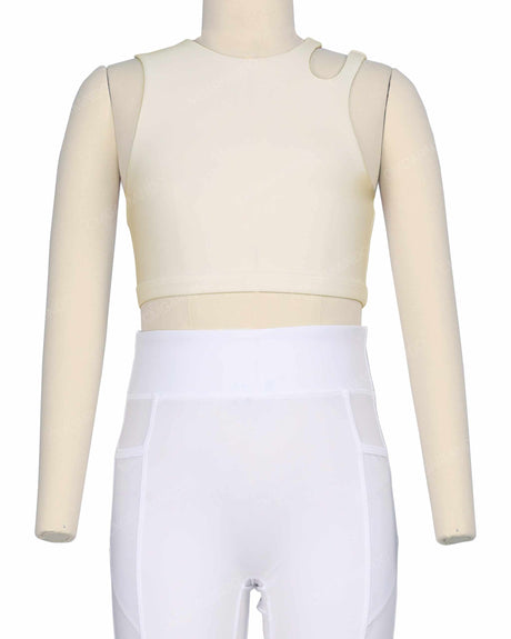 Sleeveless Shoulder Cut Out Top