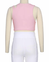 Sleeveless Shoulder Cut Out Top