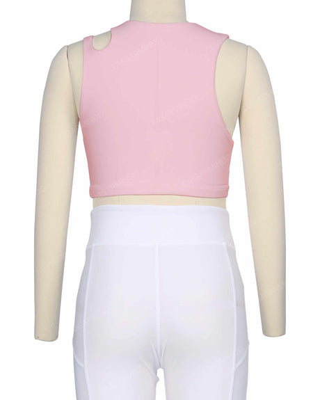 Sleeveless Shoulder Cut Out Top