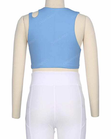 Sleeveless Shoulder Cut Out Top