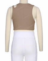 Sleeveless Shoulder Cut Out Top