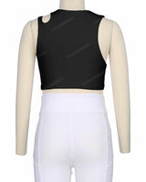 Sleeveless Shoulder Cut Out Top