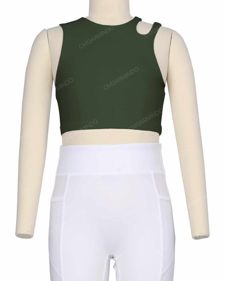 Sleeveless Shoulder Cut Out Top