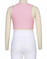 Sleeveless Shoulder Cut Out Top