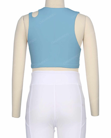 Sleeveless Shoulder Cut Out Top