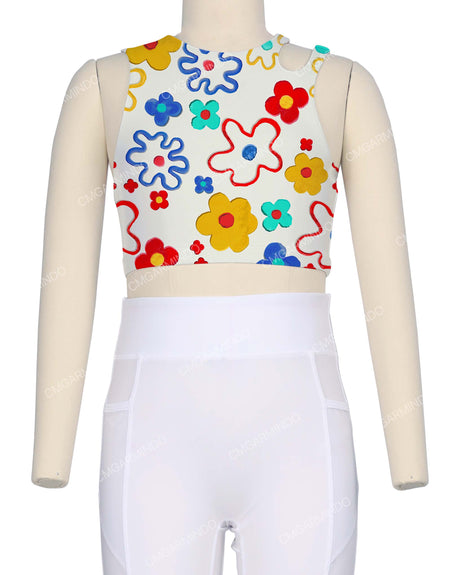 Sleeveless Shoulder Cut Out Top