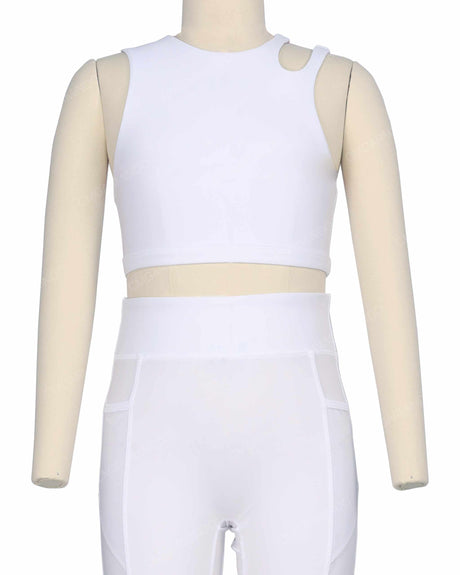 Sleeveless Shoulder Cut Out Top