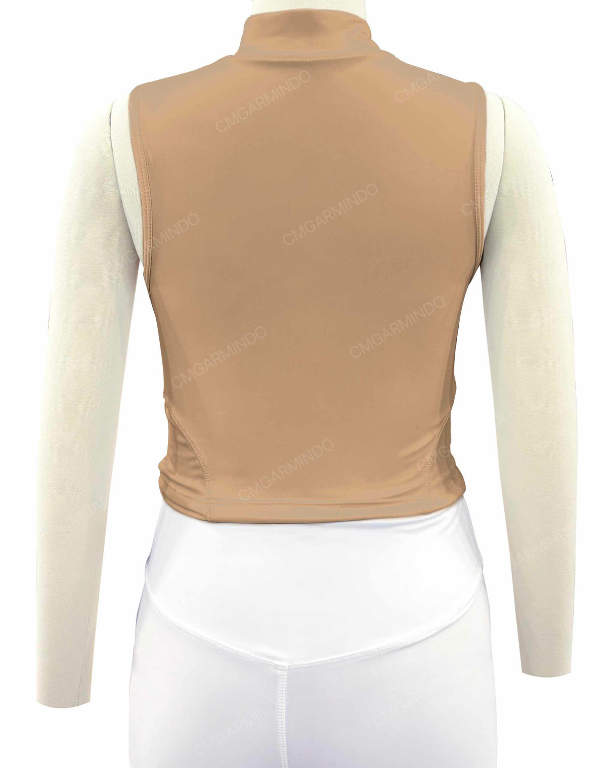 Sleeveless 1/4 Zip High Neck Crop Top