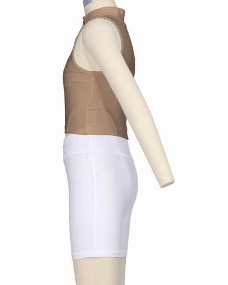 Sleeveless 1/4 Zip High Neck Crop Top
