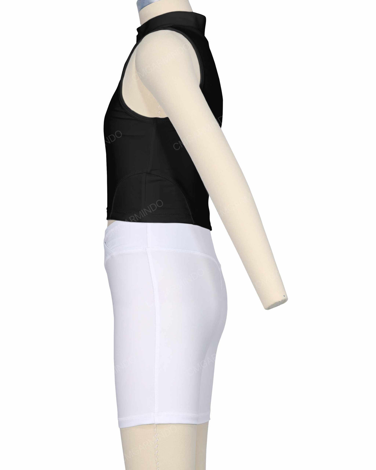 Sleeveless 1/4 Zip High Neck Crop Top