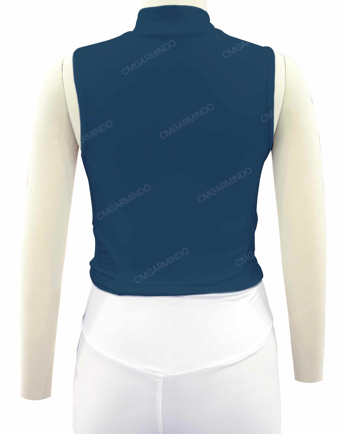 Sleeveless 1/4 Zip High Neck Crop Top