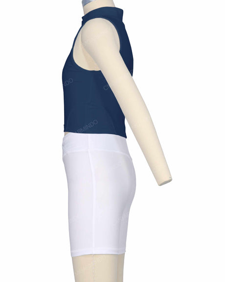 Sleeveless 1/4 Zip High Neck Crop Top