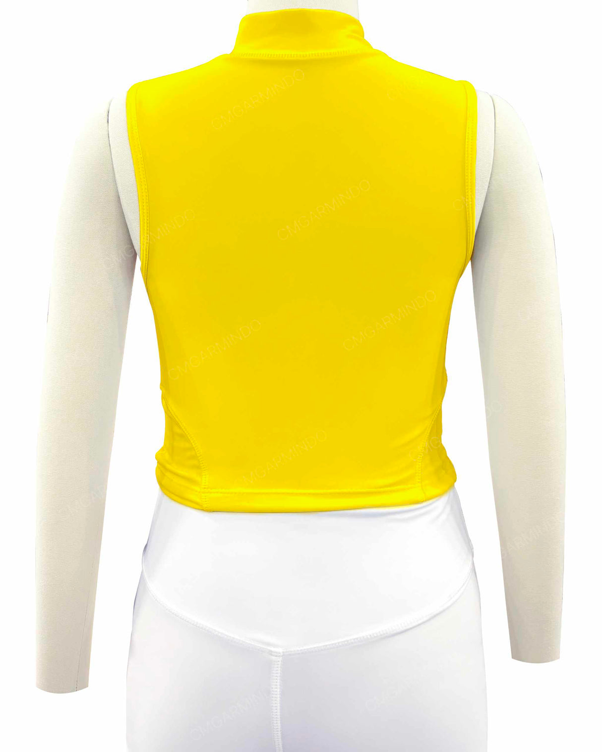 Sleeveless 1/4 Zip High Neck Crop Top