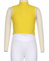 Sleeveless 1/4 Zip High Neck Crop Top
