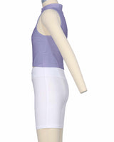 Sleeveless 1/4 Zip High Neck Crop Top