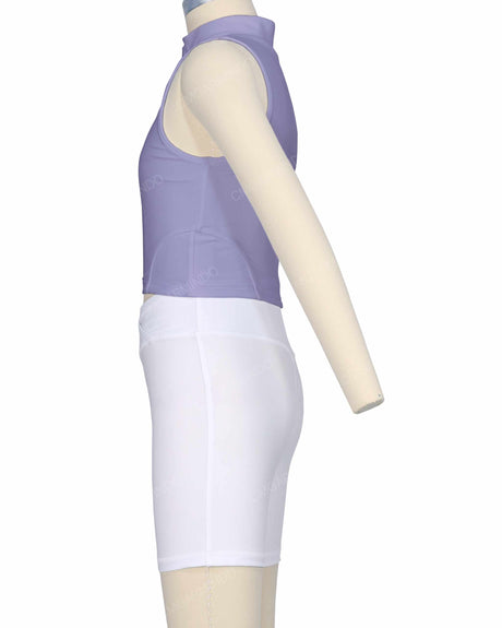 Sleeveless 1/4 Zip High Neck Crop Top