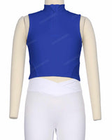 Sleeveless 1/4 Zip High Neck Crop Top