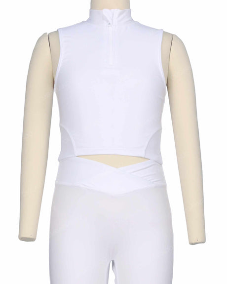Sleeveless 1/4 Zip High Neck Crop Top