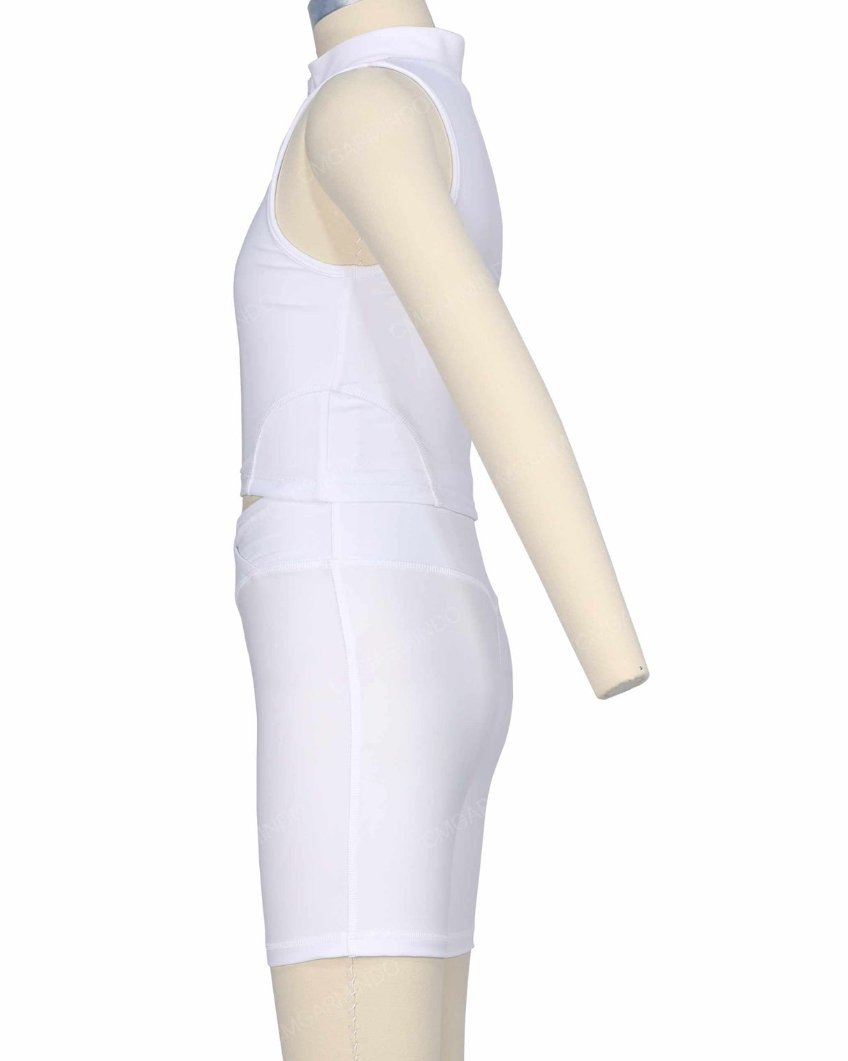 Sleeveless 1/4 Zip High Neck Crop Top