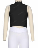 Sleeveless 1/4 Zip High Neck Crop Top