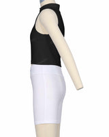 Sleeveless 1/4 Zip High Neck Crop Top