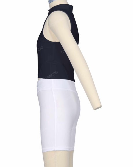 Sleeveless 1/4 Zip High Neck Crop Top