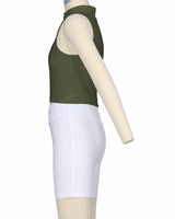 Sleeveless 1/4 Zip High Neck Crop Top