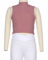 Sleeveless 1/4 Zip High Neck Crop Top